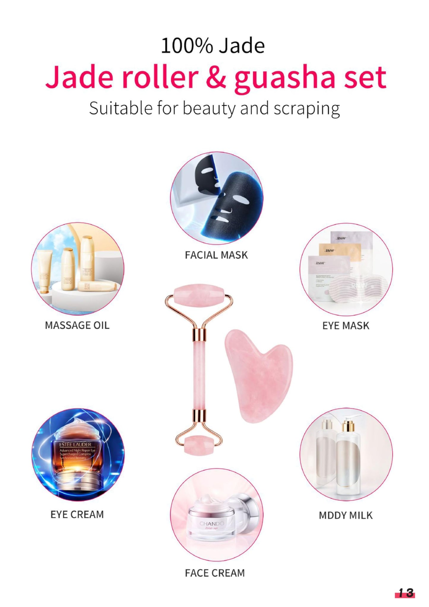 GLOWFINITY Rose Quartz Gua Sha & Jade Roller