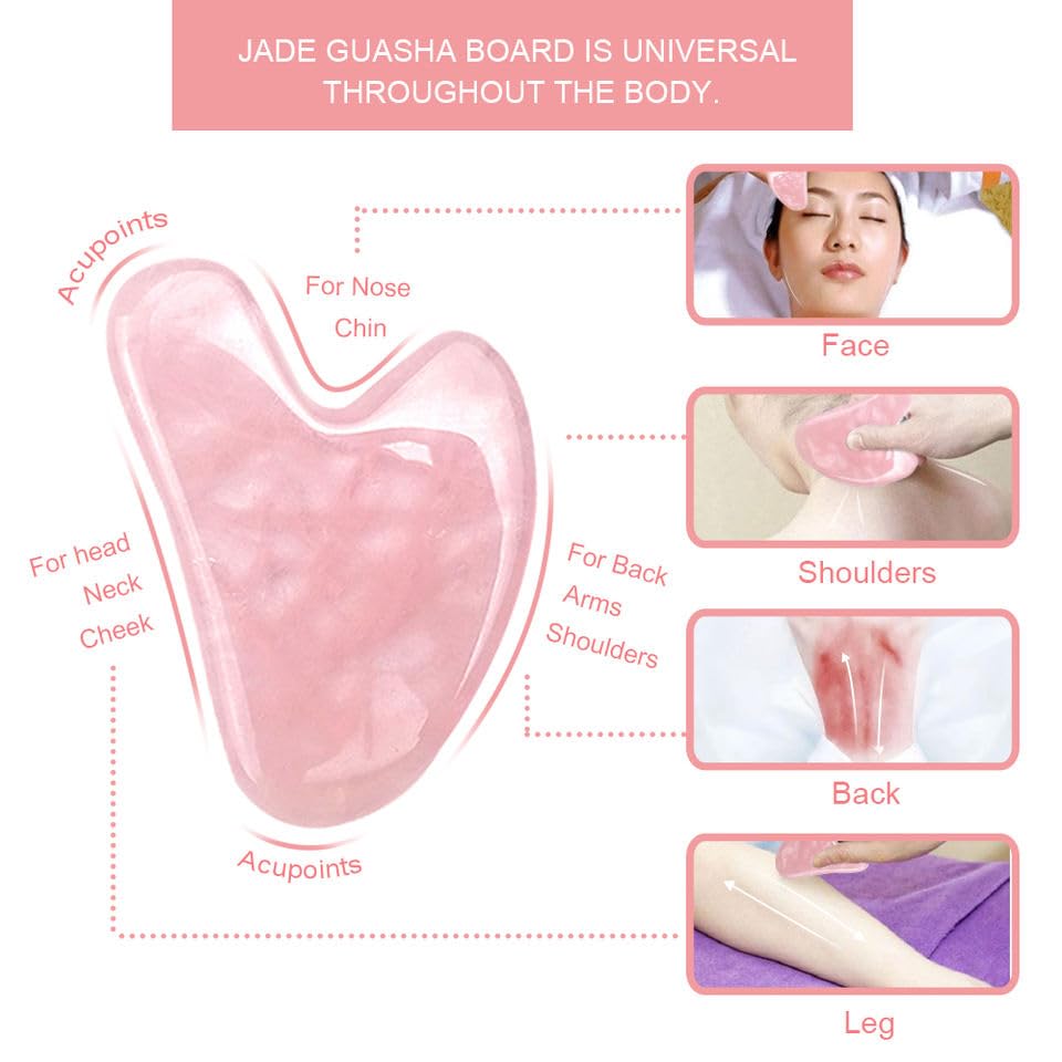 GLOWFINITY Rose Quartz Gua Sha & Jade Roller