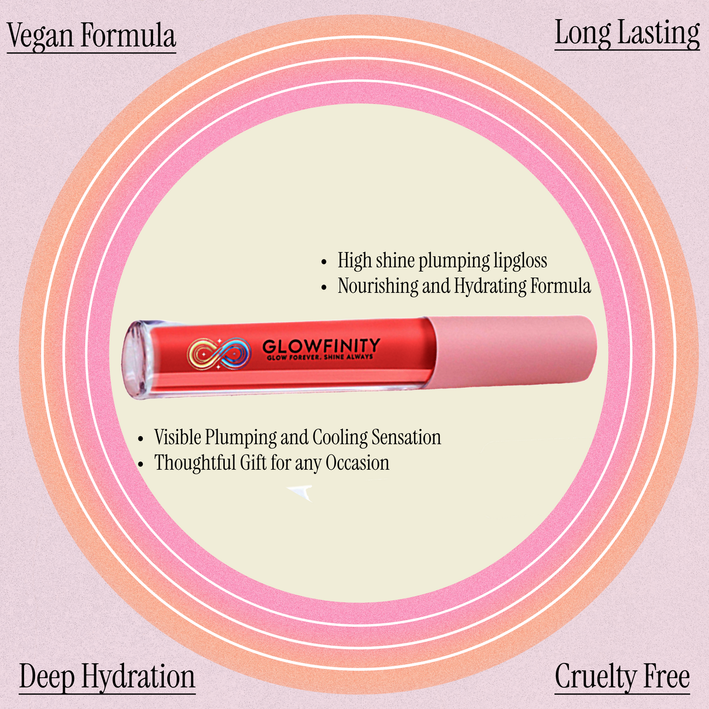 GLOWFINITY High Shine Lip Plumping Shimmer Lip Gloss (10 ml)
