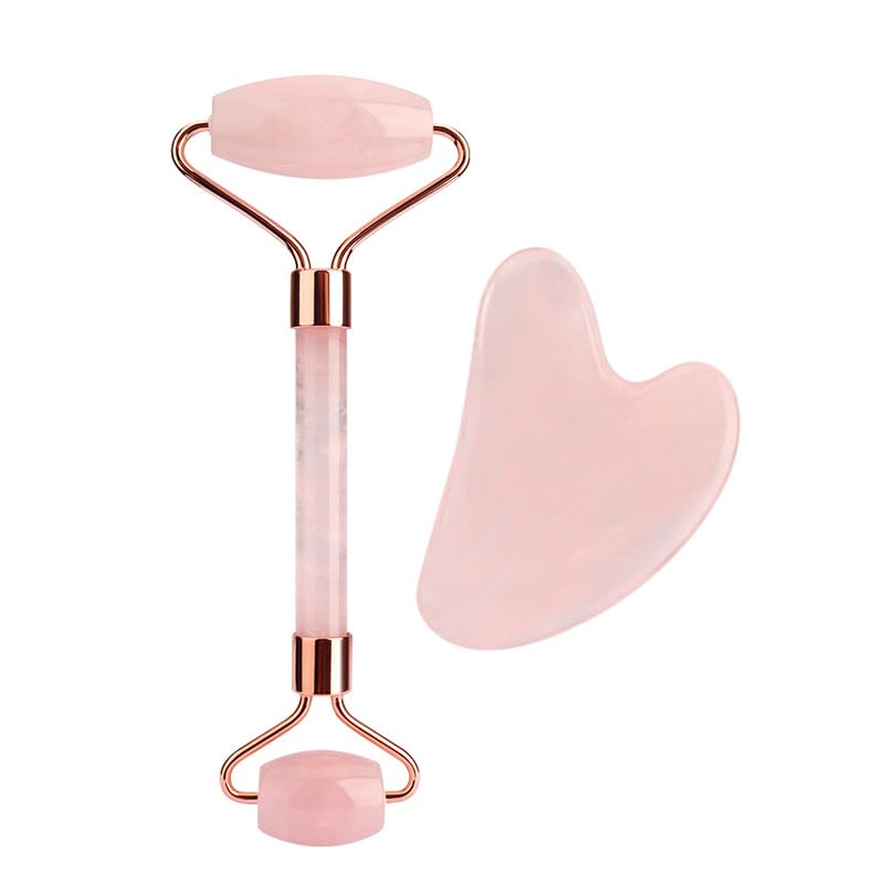 GLOWFINITY Rose Quartz Gua Sha & Jade Roller