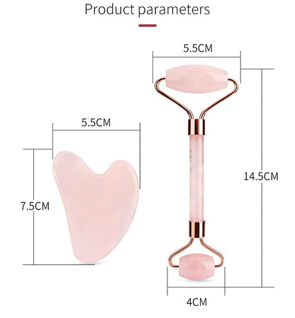 GLOWFINITY Rose Quartz Gua Sha & Jade Roller
